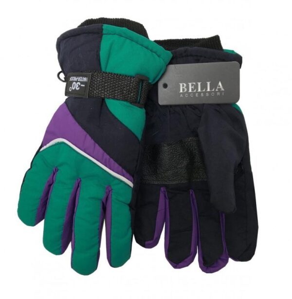 Dětské zimní rukavice Bella Accessori 9009-7 modrozelená