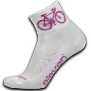 Eleven Howa ROAD bílé/růžové cyklistické ponožky