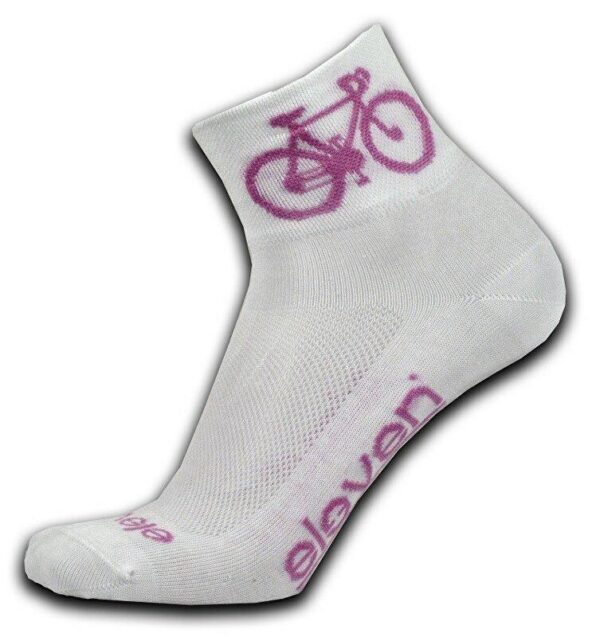 Eleven Howa ROAD bílé/růžové cyklistické ponožky