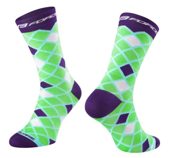 Force Ponožky SQUARE zeleno-fialové