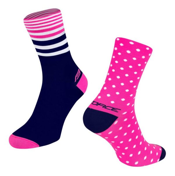 Force SPOT růžovo modré cyklistické ponožky