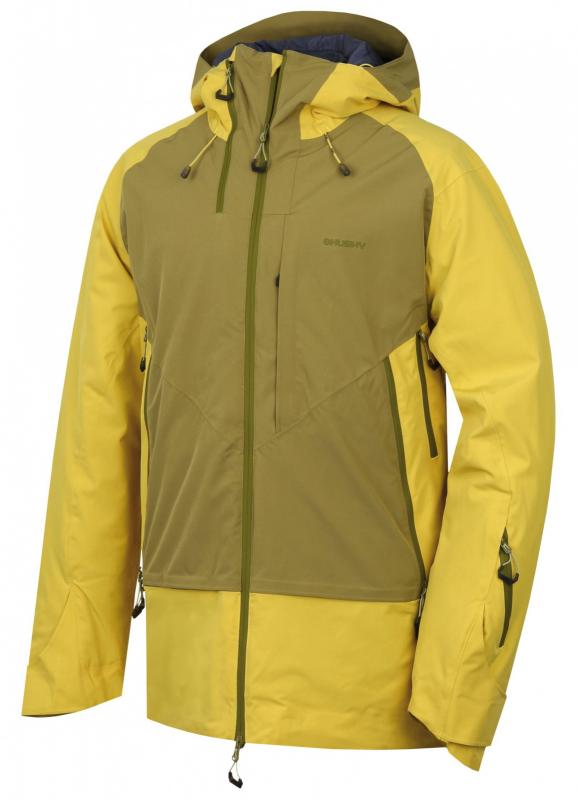 Husky Gambola M žlutozelená/khaki pánská hardshellová bunda