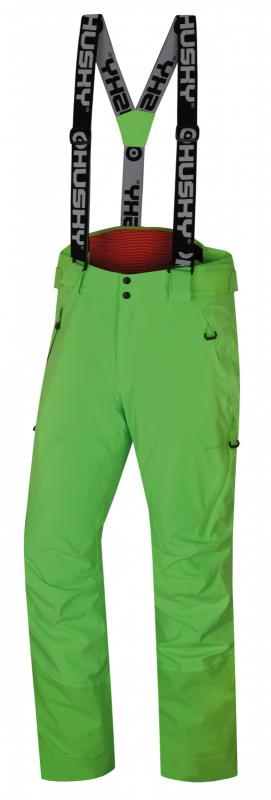 Husky Mitaly M neonově zelené pánské lyžařské kalhoty