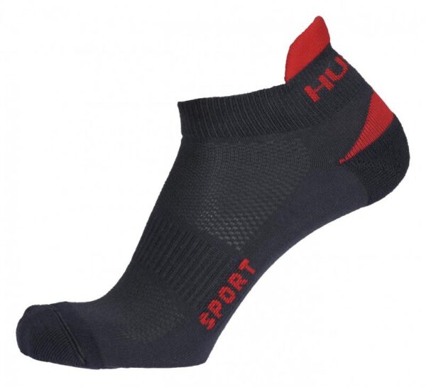 Husky Sport antracit/červené ponožky