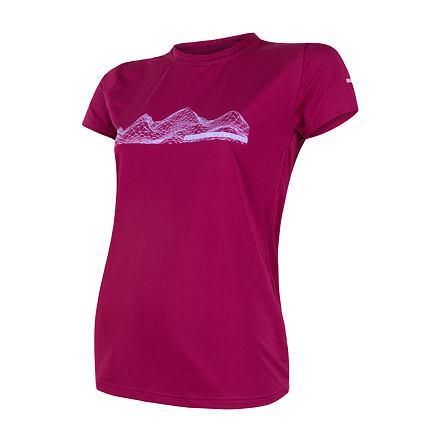 Sensor Coolmax Fresh Pt Mountains lilla dámské triko krátký rukáv