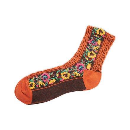 Vlnka Bavlněné ponožky Folklór 1 Pár Oranžová