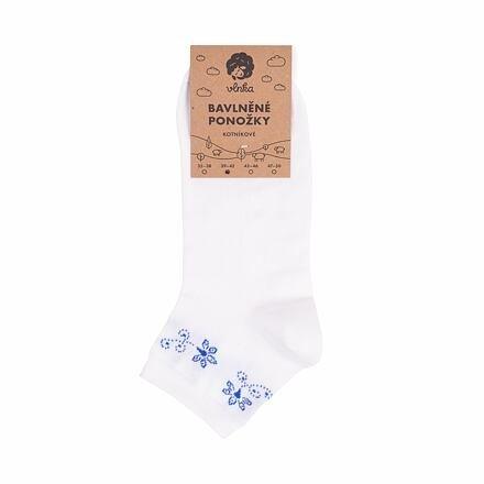 Vlnka Bavlněné ponožky kotníkové modrý květ