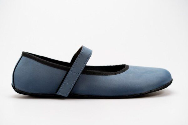 Ahinsa Shoes Barefoot balerínky Ananda  modrý Nubuk