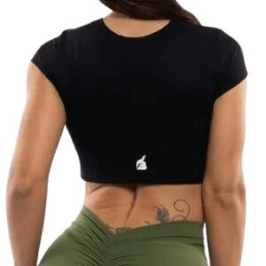 BOOTY Basic black crop-top - M