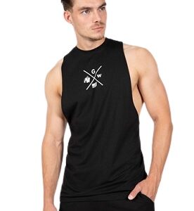 Gorilla Wear Pánské tílko Cisco Drop Armhole Tank Top Black/White - 2XL