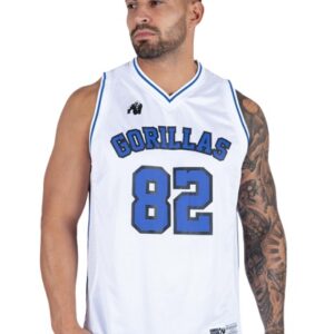 Gorilla Wear Pánské tílko San Mateo bílá/modrá - 4XL