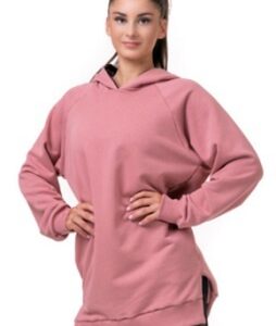 Nebbia Dlouhá Everyday Hero mikina s kapucí 580 old rose - XS