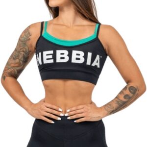 Nebbia Dvouvrstvá sportovní podprsenka Flex 241 černá - S