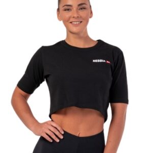 Nebbia Minimalist Logo Nebbia Crop Top 600 černý - L