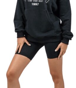 Nebbia OVERSIZE MIKINA S KAPUCÍ GYM RAT 256 Černá - L