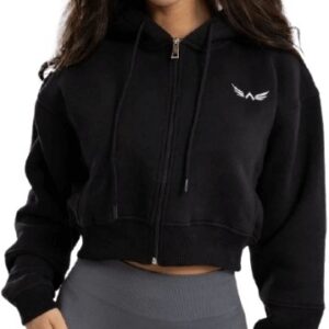 Exalted Dámská CROP mikina Comfy-Nest černá - S