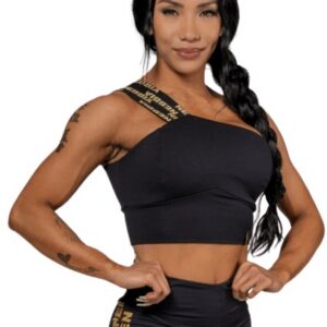 Nebbia Intense Dámská Sportovní podprsenka s vysokou podporou Asymmetric 841 gold - XS