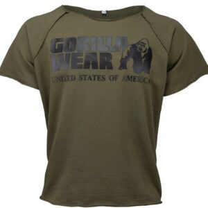 Gorilla Wear Pánské tričko s krátkým rukávem Classic Work Out Top Army Green - XXL/XXXL