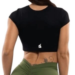 BOOTY Basic black crop-top - S